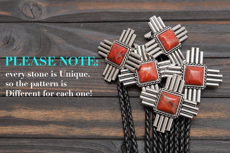 Wentur Stone Bolo Ties for Men Western - Vintage Cowboy Bolo Tie for Women Western Costume Accessories - Image 5